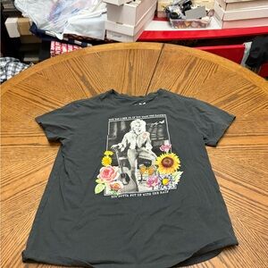 Dolly Parton Flowery Graphic Charcoal Tee